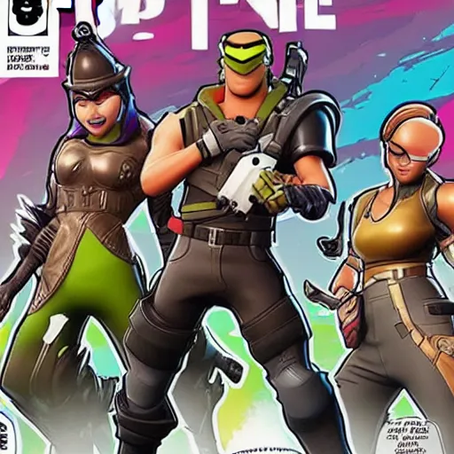 Prompt: fortnite in a comic book