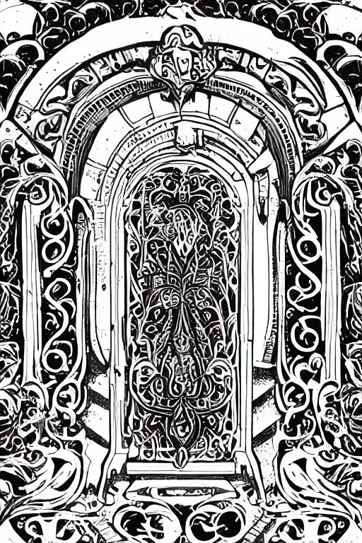 Prompt: a sticker illustration of a portal, highly detailed, elegant, intricate