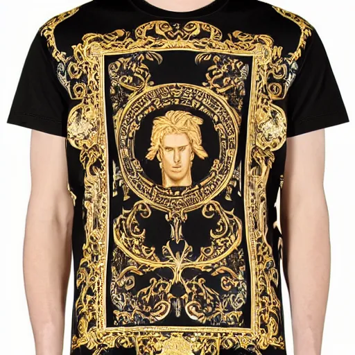 Prompt: versace baroque mens t shirt