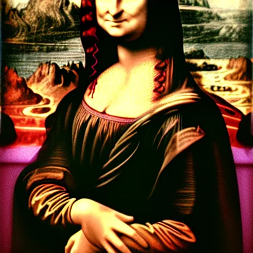 Prompt: portrait of Mona Lisa with cat face