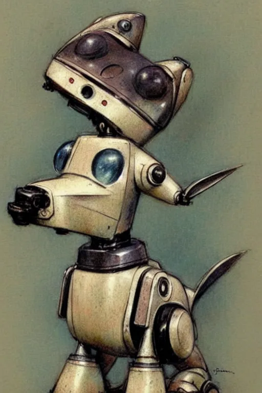 Image similar to (((((1950s retro robot dog . muted colors.))))) by Jean-Baptiste Monge !!!!!!!!!!!!!!!!!!!!!!!!!!!