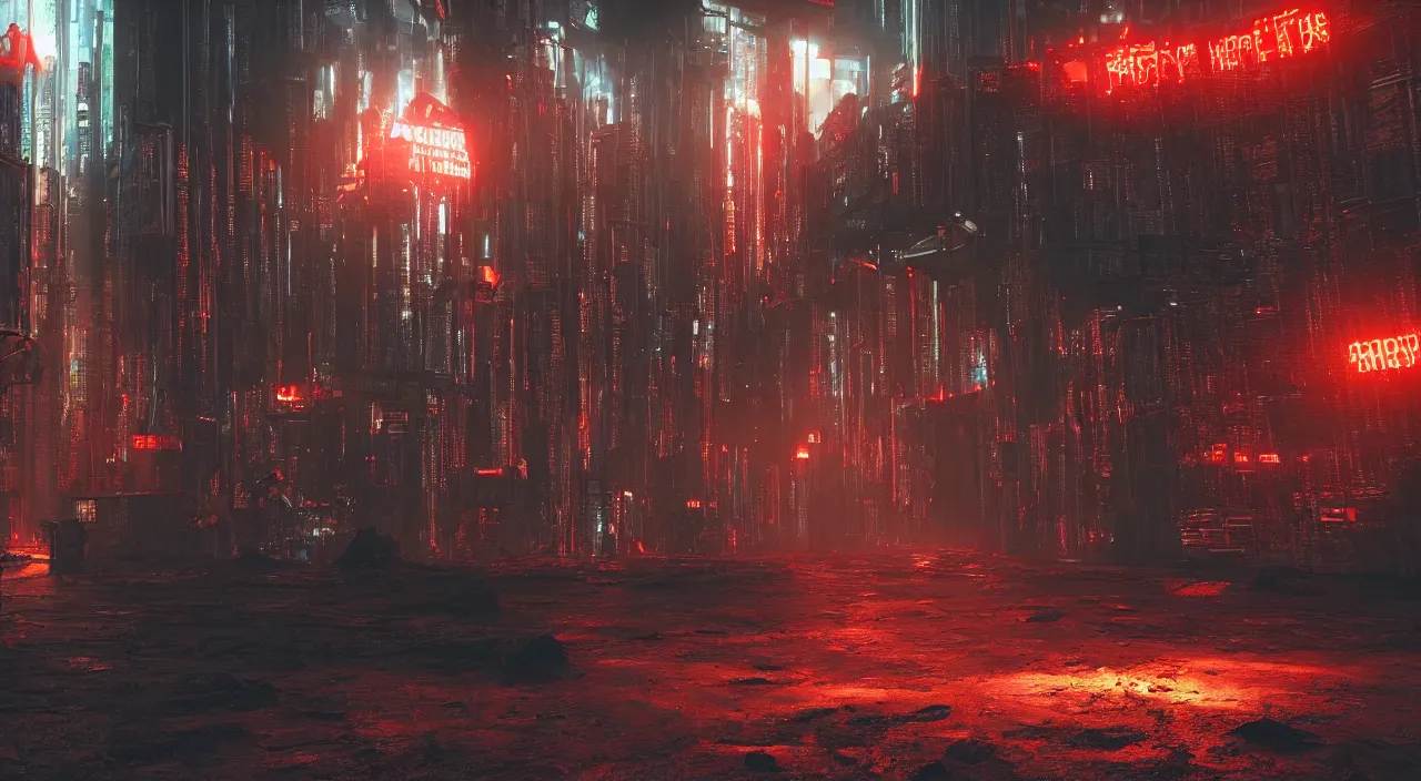 Prompt: cyberpunk gates of hell in purgatory, cinematic lighting, hyper realistic