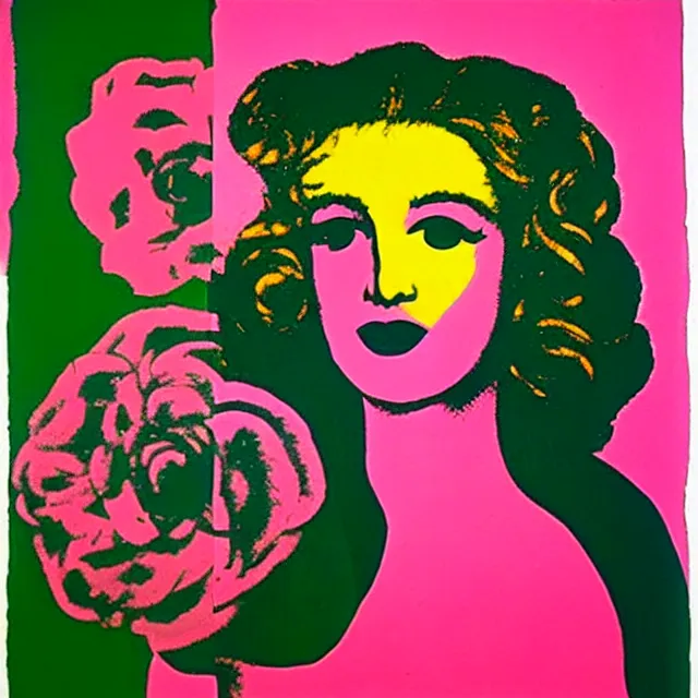 Prompt: a beautiful painting medusa's head is in the rose, by by andy warhol and henri matisse painting