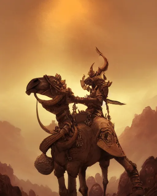 Image similar to Camel, Anthropomorphized, as warlord general on skull throne, full body, magic the gathering artwork, D&D, fantasy, cinematic lighting, centered, symmetrical, highly detailed, digital painting, artstation, concept art, smooth, sharp focus, illustration, volumetric lighting, epic Composition, 8k, art by Akihiko Yoshida and Greg Rutkowski and Craig Mullins, heroic pose, oil painting, cgsociety, Battlefield background, explosions, arrows