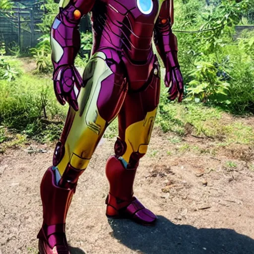 Prompt: Rookantha Goonatillake in the Iron Man suit, helmet open, face visible