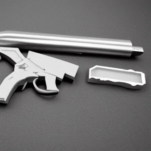 Image similar to a 3 d printed, futuristic revolver that takes glock mags. 4 k, shot on an iphone 1 2.