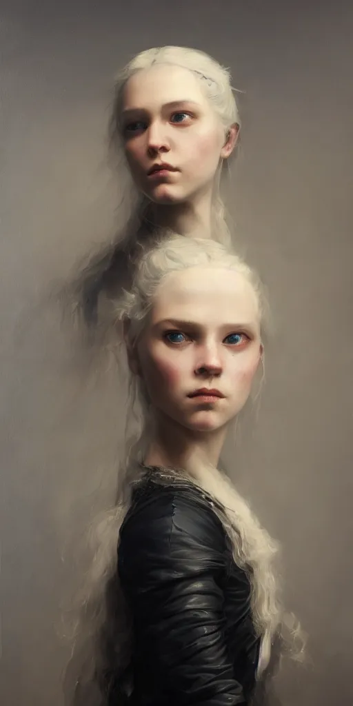 Image similar to the portrait of ( ( ( ( ( hunter schafer ) ) ) ) ) in black wax crown by roberto ferri, fantasy, witcher, very detailed oil painting, masterpiece, 8 k