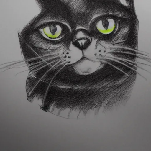 Image similar to dark ink sketch melting cat