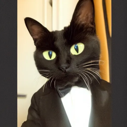 Image similar to a photo of a cat in a tuxedo