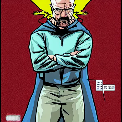 Image similar to Walter White as a comic book super hero