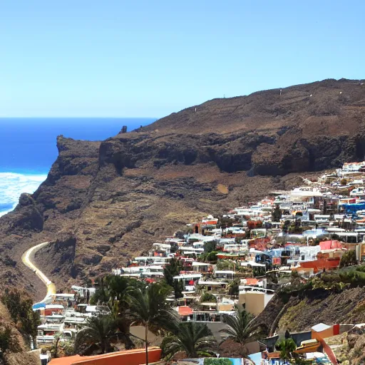 Prompt: gran canaria island inhabitants scream in horror