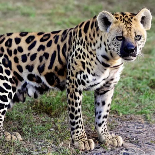Image similar to half jaguar, half hyena