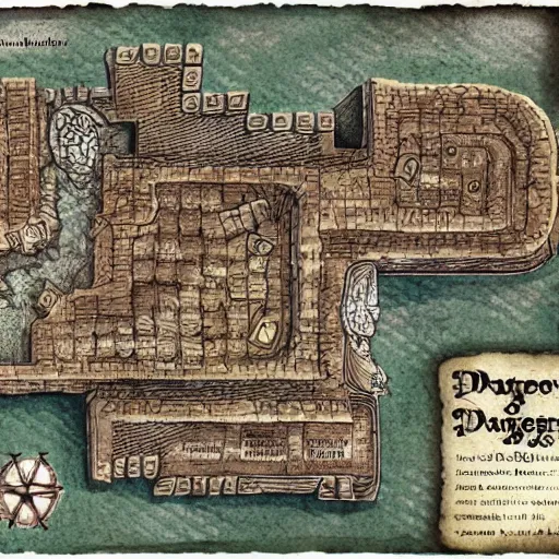 Image similar to map of a dungeon in waterdeep, isometric, detailed, game, dungeons and dragons