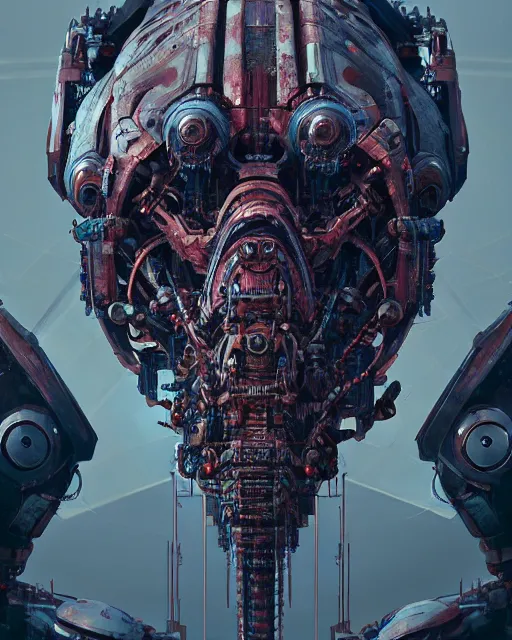 Image similar to portrait of ironplate - mecha - carrion crawler, intricate abstract. intricate artwork, by tooth wu, wlop, beeple, dan mumford. concept art, octane render, trending on artstation, greg rutkowski very coherent symmetrical artwork. cinematic, key art, hyper realism, high detail, octane render, 8 k, iridescent accents