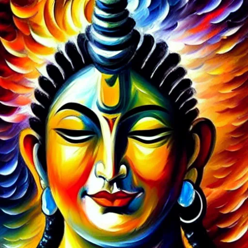 Prompt: god shiva in style of leonid afremov