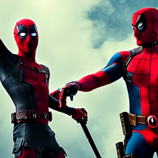 Image similar to Deadpool and Spider-Man together 4K quality