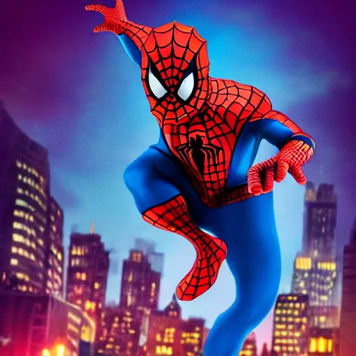 Image similar to patrick star as spiderman movie poster coming soon