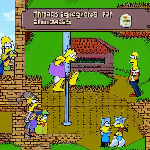 Image similar to playstation 1 rpg screenshot of the simpsons jrpg