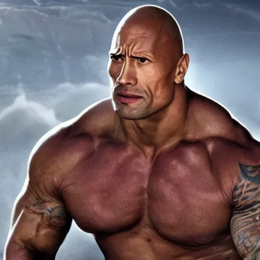 Image similar to Dwayne Johnson as a cyborg