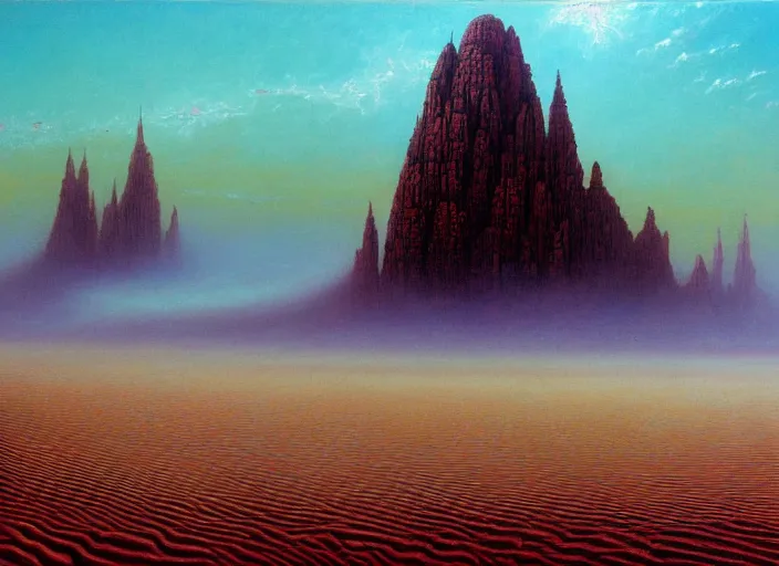Prompt: realistic detailed image of a huge sand desert. a ** thin stream of sand*** falls from the sky in to eternity of outer space. by Ayami Kojima, Amano, Karol Bak, Greg Hildebrandt, and Mark Brooks, Neo-Gothic, gothic, rich deep colors. Beksinski painting, part by Adrian Ghenie and Gerhard Richter. art by Takato Yamamoto. masterpiece