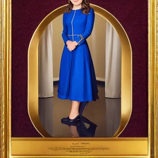 Image similar to a beautiful full body photograph of jenna coleman as a star fleet science officer from star trek next generation, full dress uniform, symmetrical face, extreme realism and detail, 8 k, completely framed, direct lighting, 3 5 mm photo, photorealistic, sharp focus