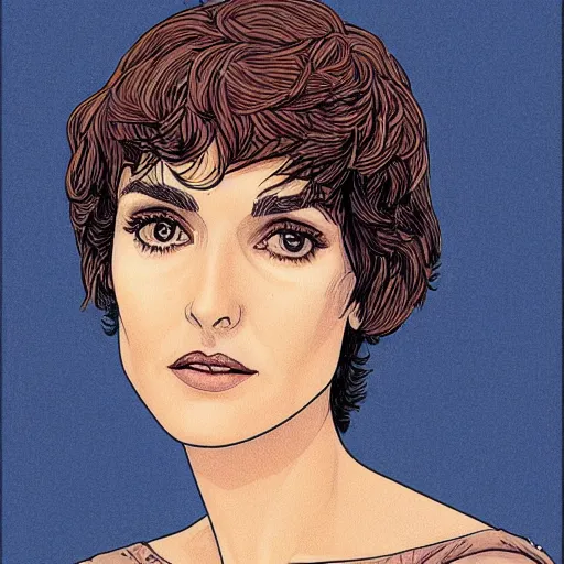 Image similar to “ winona ryder retro minimalist portrait by jean giraud, moebius, sharp, smooth face, comic!!!, 8 k ”