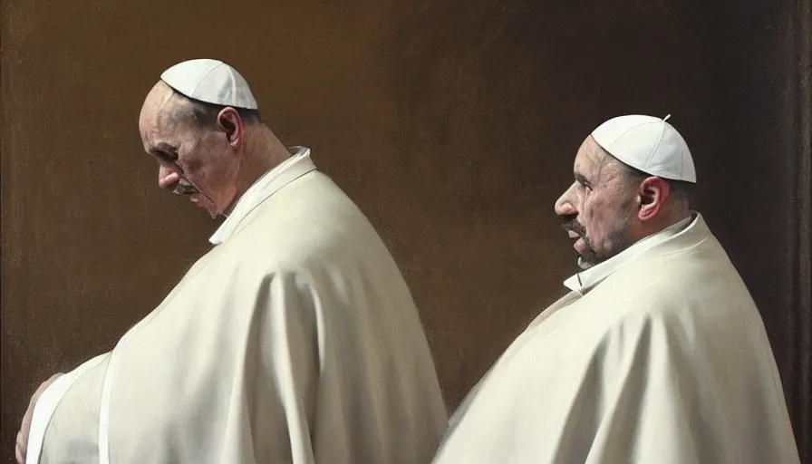 Image similar to painting by borremans, pope innocent x like a painting of velasquez, detailed, stunning