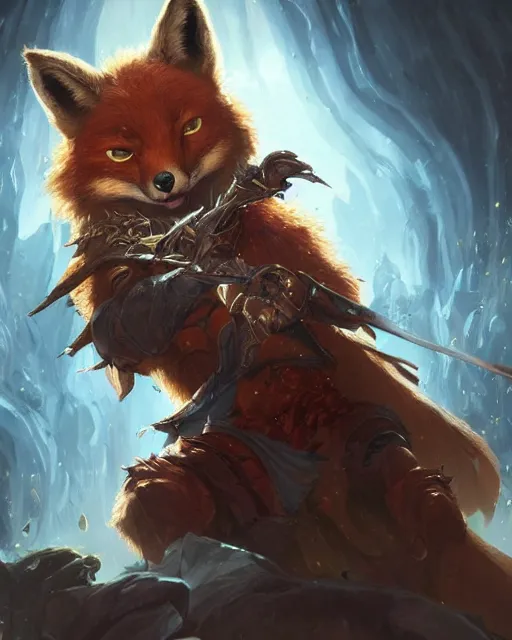 Image similar to Fox, Anthropomorphized, playing harp, magic the gathering artwork, D&D, fantasy, cinematic lighting, centered, symmetrical, highly detailed, digital painting, artstation, concept art, smooth, sharp focus, illustration, volumetric lighting, epic Composition, 8k, art by Akihiko Yoshida and Greg Rutkowski and Craig Mullins, heroic pose, oil painting, cgsociety