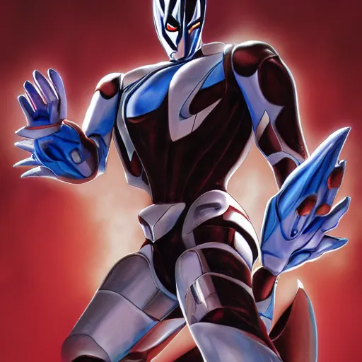 Prompt: Ultraman Mecha exposed to the symbiote and became Animaniacs character. Create by Gustave Courbet,high detailed,fine art,trending on Artstation, smooth draw,Sharp focus.