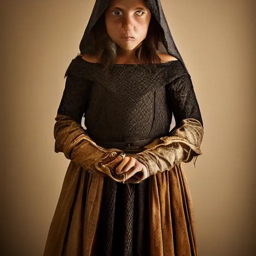 Prompt: stunning beautiful portrait photography of medieval thieve from national geographic award winning, dramatic lighting, taken with canon 5d mk4, sigma art lens