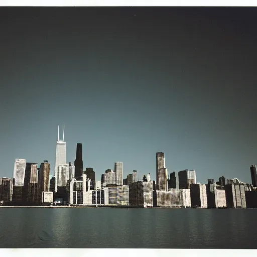 Image similar to chicago skyline, disposable camera,