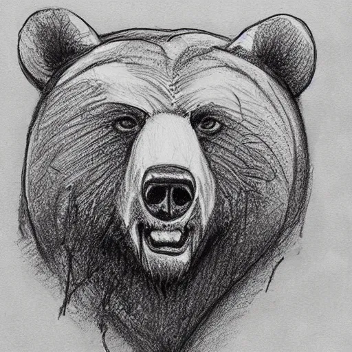 Image similar to aaron blaise sketch of a bear