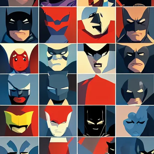 Image similar to face icon stylized minimalist batman : the animated series, loftis, cory behance hd by jesper ejsing, by rhads, makoto shinkai and lois van baarle, ilya kuvshinov, rossdraws global illumination