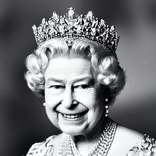 Prompt: the queen as a stoner