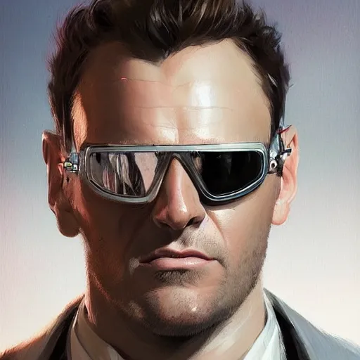 Image similar to portrait of a man by greg rutkowski, he looks like gabriel macht with black googles, wearing futuristic flying jacket, highly detailed portrait, scifi, digital painting, artstation, concept art, smooth, sharp foccus ilustration, artstation hq