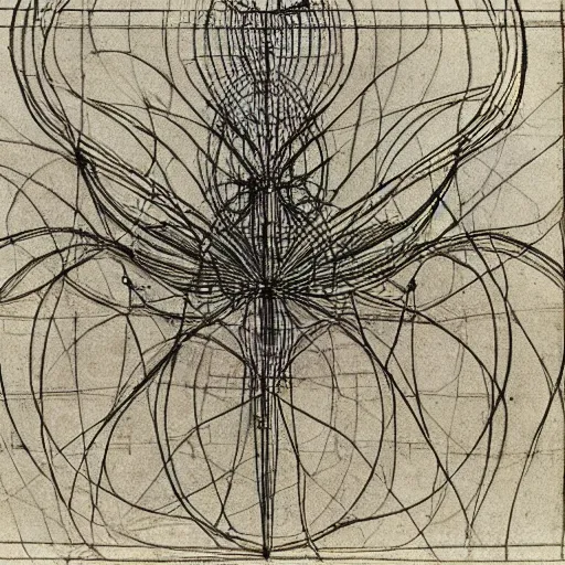 Prompt: leonardo da vinci sketches of neural networks architecture high resolution scans british museum collection