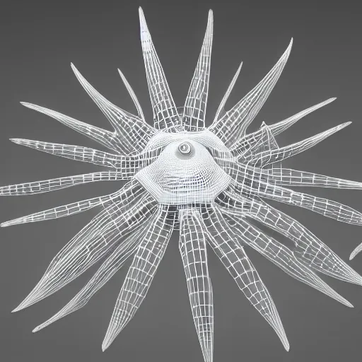 Image similar to radiolaria 3 d model by ernst haeckel, octane render