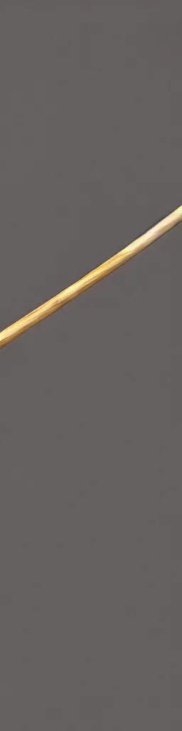 Prompt: single wooden long straight thin ninja fighting staff decorated with oriental ornaments, polished, weapon, highlight, vertical, centred, highly symmetric, sci - fi, fantasy, japan, dnd, close shot, bright uniform background, directional lighting, digital art, hyperrealism, award winning, 8 k