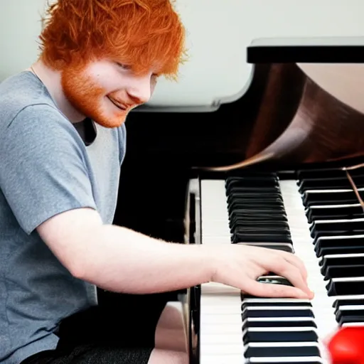 Prompt: ed sheeran playing the piano