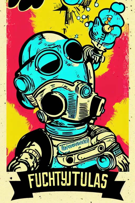 Image similar to fallout 7 6 retro futurist illustration art by butcher billy, sticker, colorful, illustration, highly detailed, simple, smooth and clean vector curves, no jagged lines, vector art, smooth andy warhol style