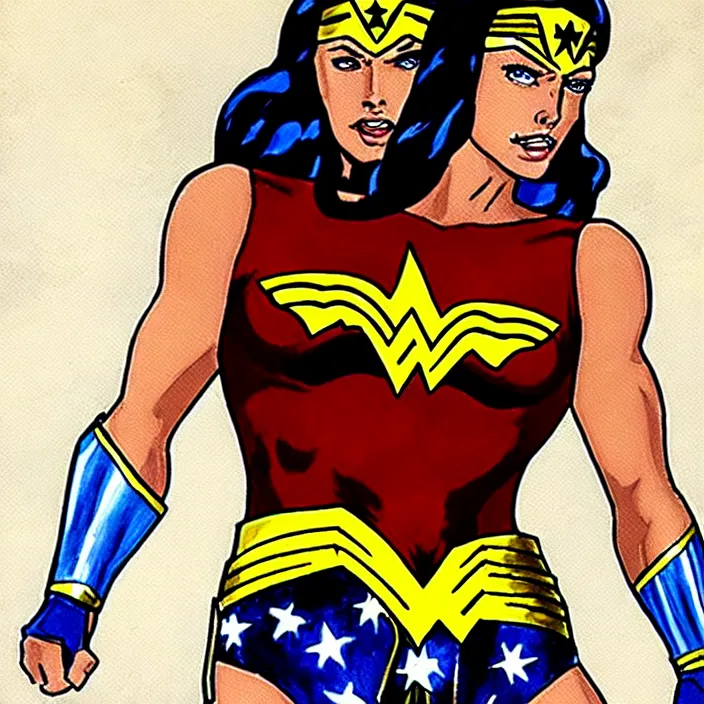 Prompt: painting of wonder woman in bloodlines costume