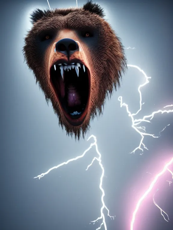 Prompt: photo of punk rock grizzly bear, hyperrealism, volumetric lightning, high detail, 4 k, octane render, behance