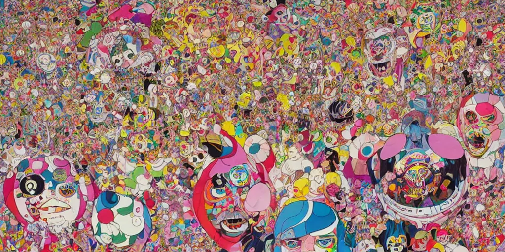 Prompt: DMT City by Martine Johanna and Takashi Murakami