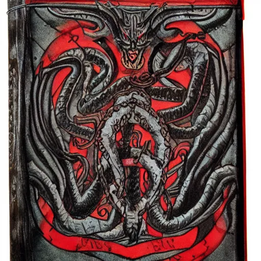 Image similar to a demon book bound by chains