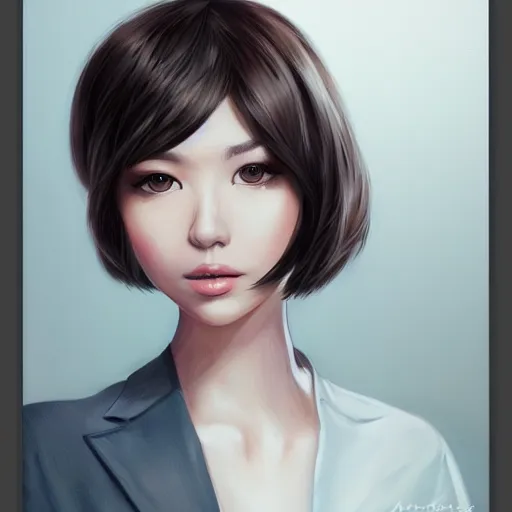 Prompt: Office worker portrait by artgerm, WLOP