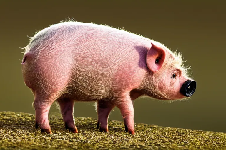 Prompt: a pig owl!!! hybrid! hyper realistic!! realistic lighting!! wildlife photographer of the year!!! bold natural colors, national geographic, hd, wide angle, 8 k