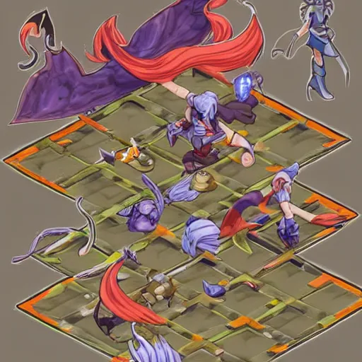 Image similar to an isometric art on the style of breath of fire 4 by Capcom , Pinterest , trending on art station hq, masterpiece