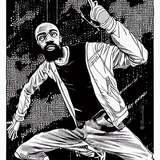 Image similar to portrait of mc ride, by laurie greasley and james stokoe, 4 k, 8 k