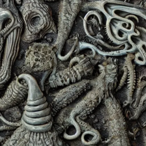 Prompt: cthulhu fossils