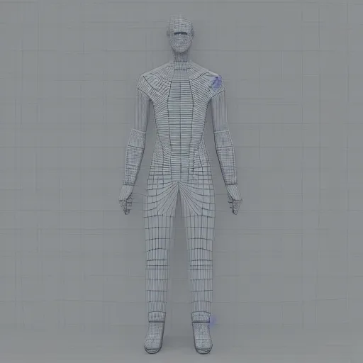 Image similar to Wireframe 3d model, Tall man